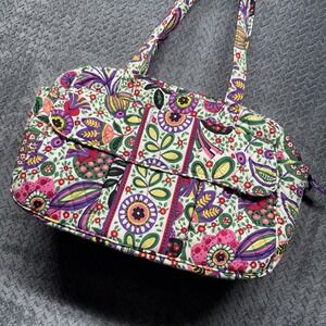 Viva La Vera Bradley Shoulder Tote Baby Bag Zip Top Travel Retired Quilted Lined